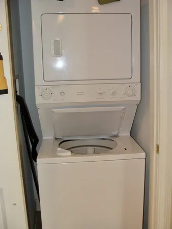 a close up view of washer and dryer