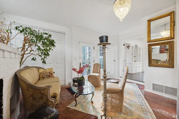 a living room with furniture