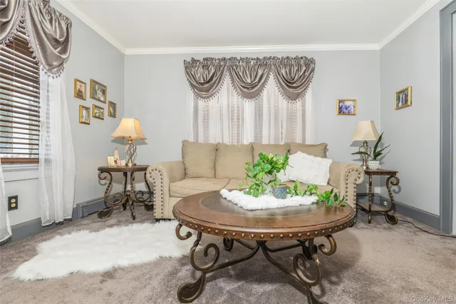 a view of a table and chairs in a room