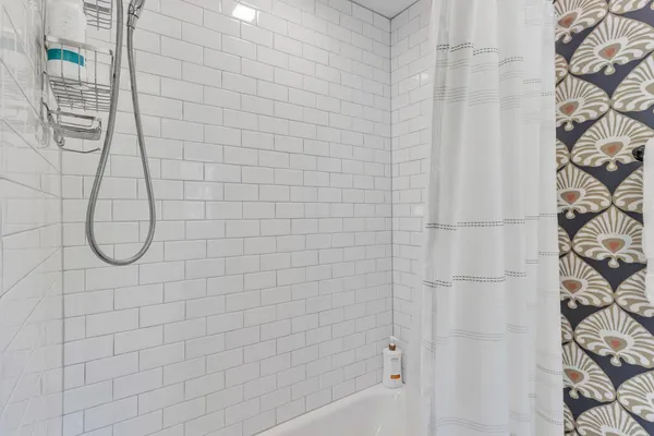 a bathroom with a shower