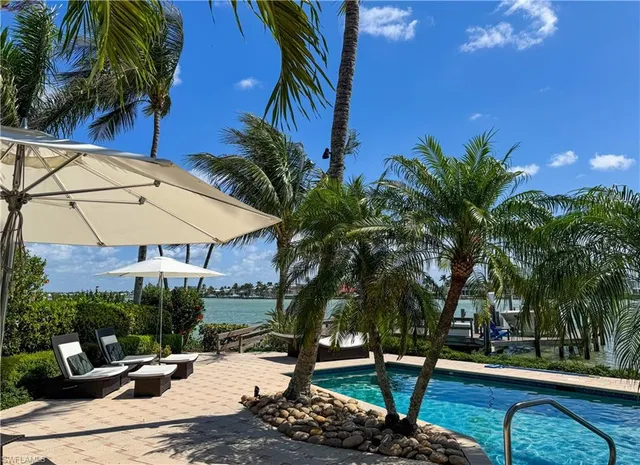 a view of outdoor space with palm trees
