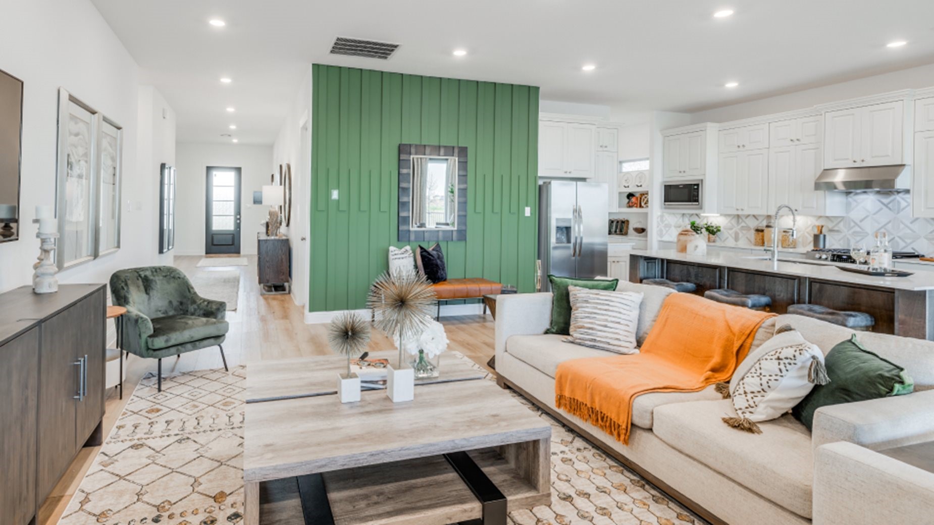31535 Fern Grove Road Fulshear, TX 77423 - Photo 15 of 26 a living room with furniture kitchen view and a refrigerator