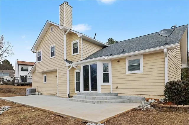 a view of a house with a patio