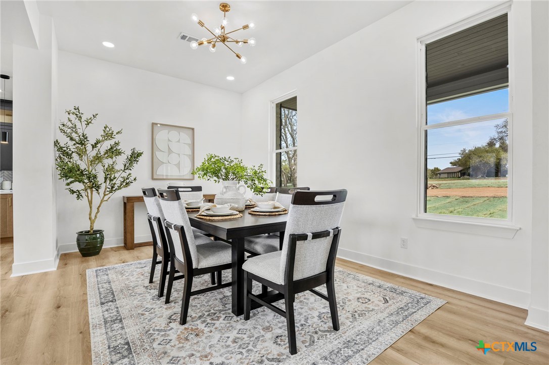 108 Skyline Road Georgetown, TX 78628 - Photo 11 of 48 a view of a dining room with furniture and a potted plant