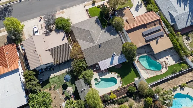 an aerial view of a house