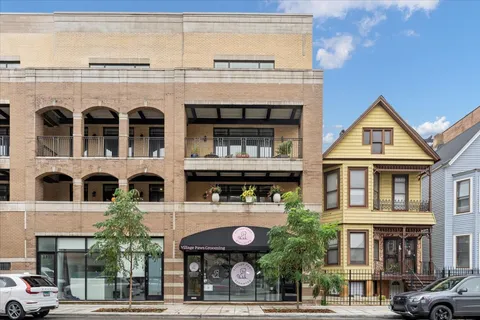 a view of a building with a outdoor space