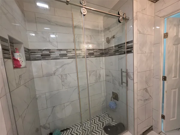 a bathroom with a shower
