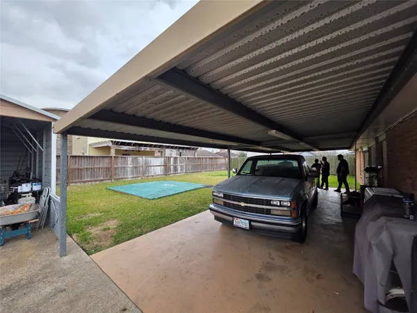a car parked in a garage
