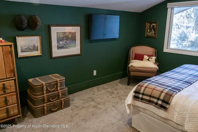 a bedroom with furniture and a window