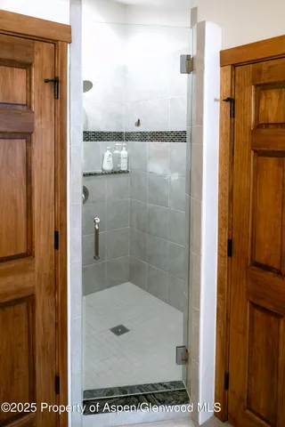 a bathroom with a shower