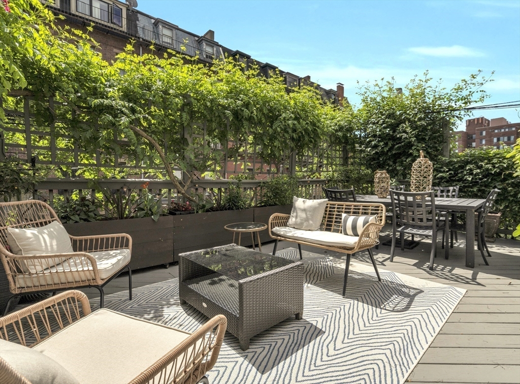 72 Rutland Street, Unit 1 Boston, MA 02118 - Photo 20 of 29 a roof deck with couches and wooden floor