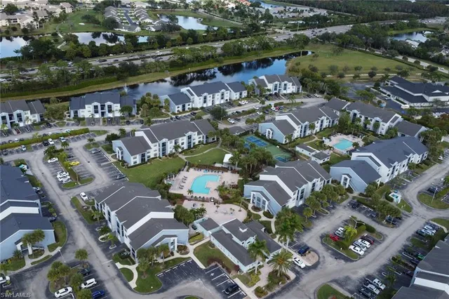 an aerial view of residential building with outdoor space