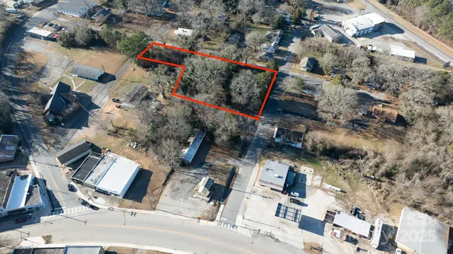 a view of road with large trees