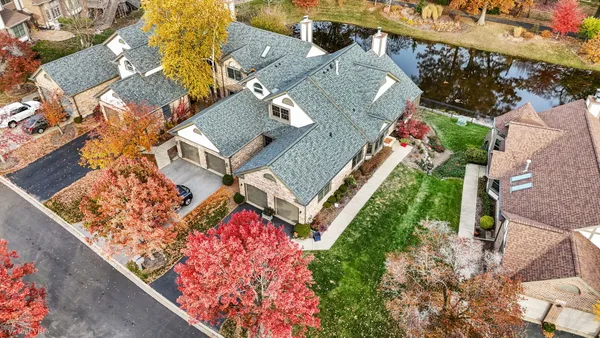 an aerial view of a house