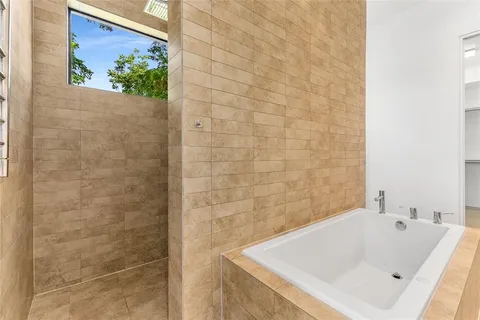 a bathroom with a tub