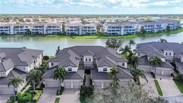an aerial view of a house with a garden
