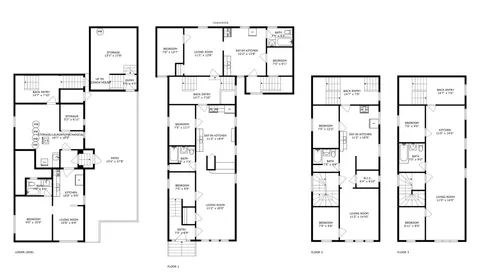 a black and white photo of a living room