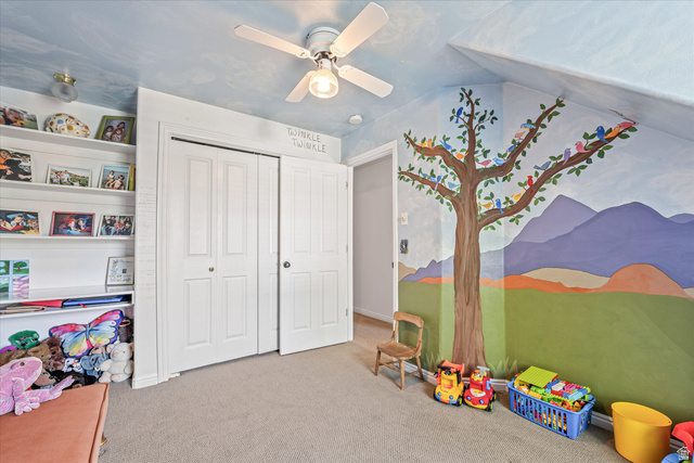 246 West Mount Charm Road Toquerville, UT 84774 - Photo 32 of 70 Game room with carpet flooring and a ceiling fan