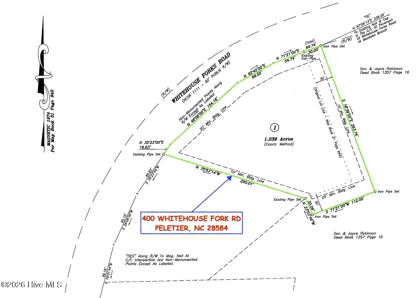 400 Whitehouse Fork Road Peletier, NC 28584 - Photo 3 of 13 Map - MB32 PG341 - 400 Whitehouse Fork R