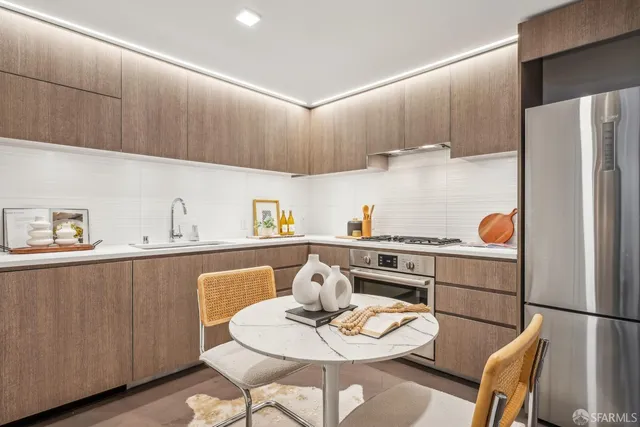 a close view of dining table