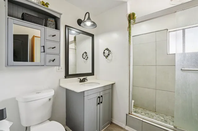 a view of wooden door