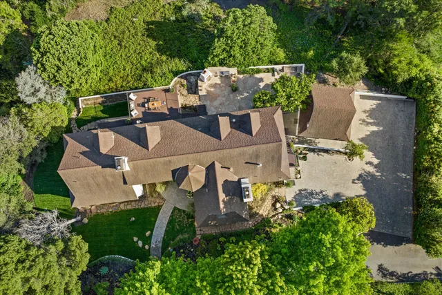 an aerial view of a house