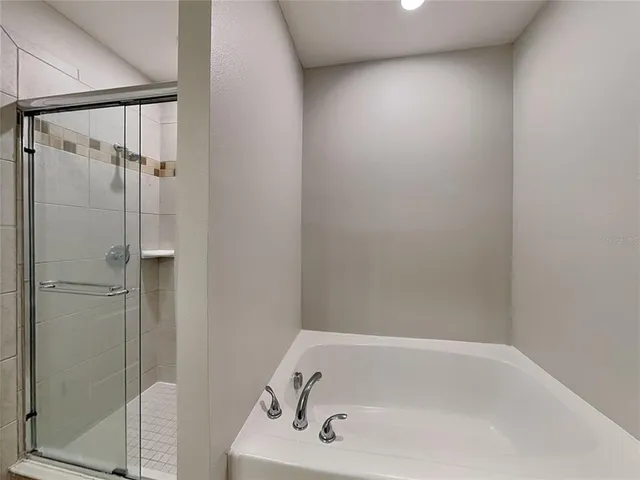 a bathroom with a tub