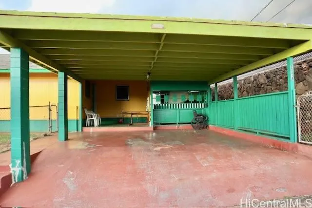 a view of porch with a backyard