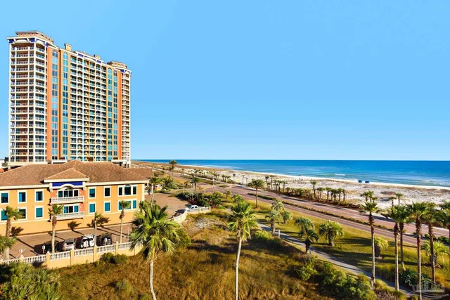 a view of a building with an outdoor space
