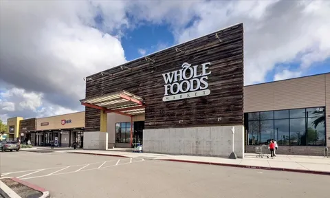a front view of a building with street