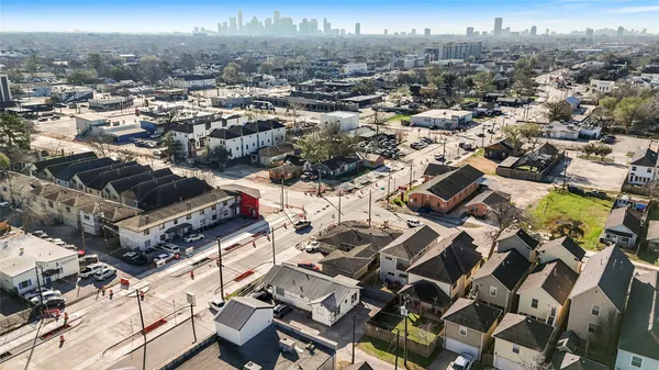 an aerial view of a city