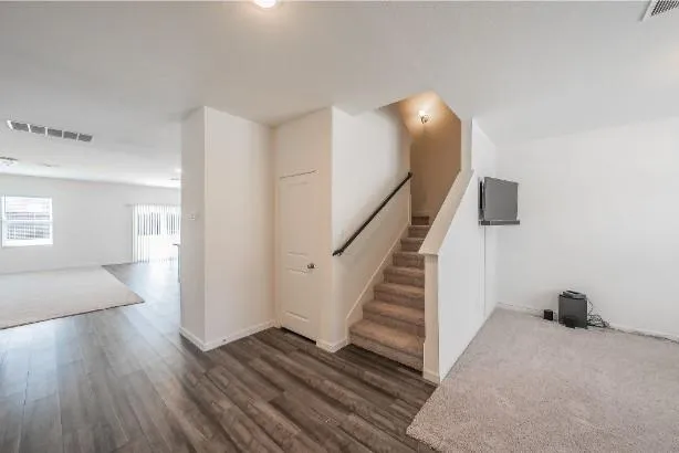 an empty room with a window