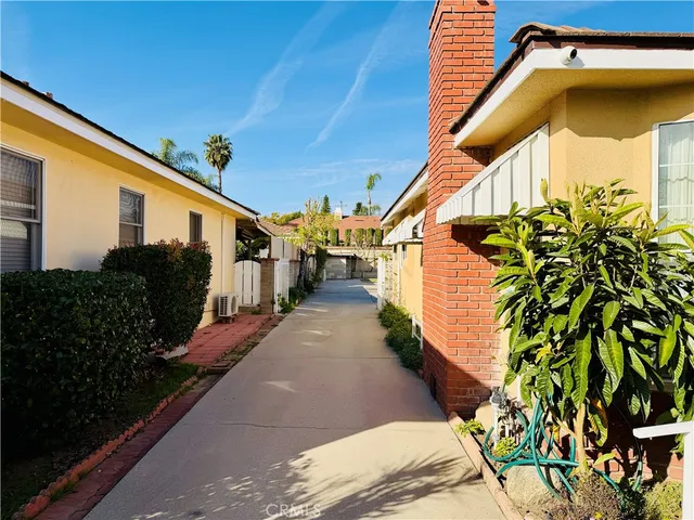 a view of a house with a patio