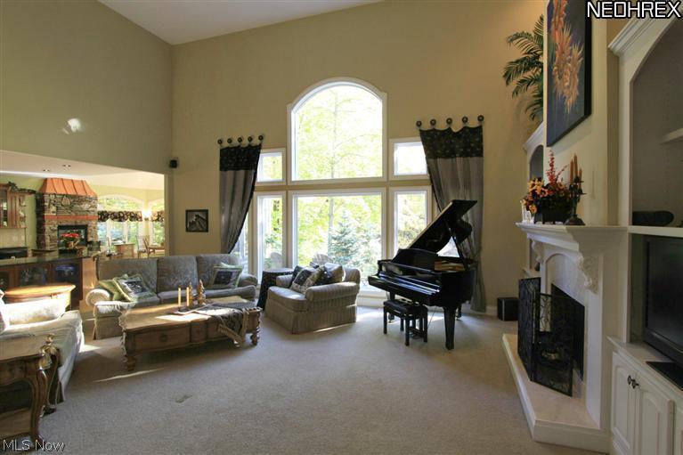 View of the great room towards the kitchen and hearth room
