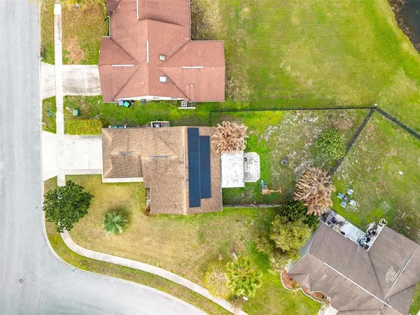a view of a park with swings