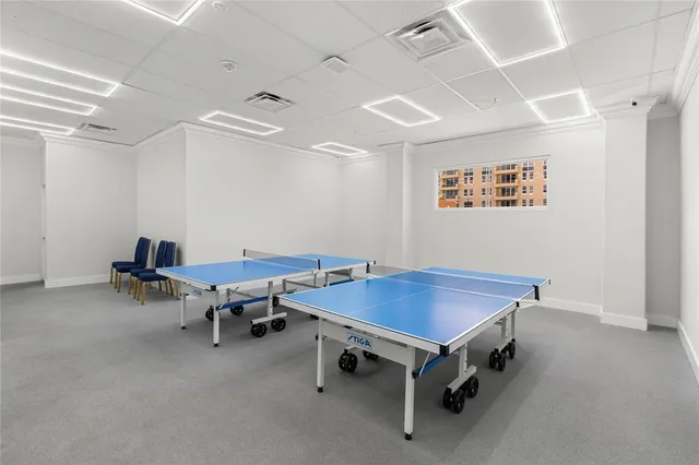 a view of gallery with windows