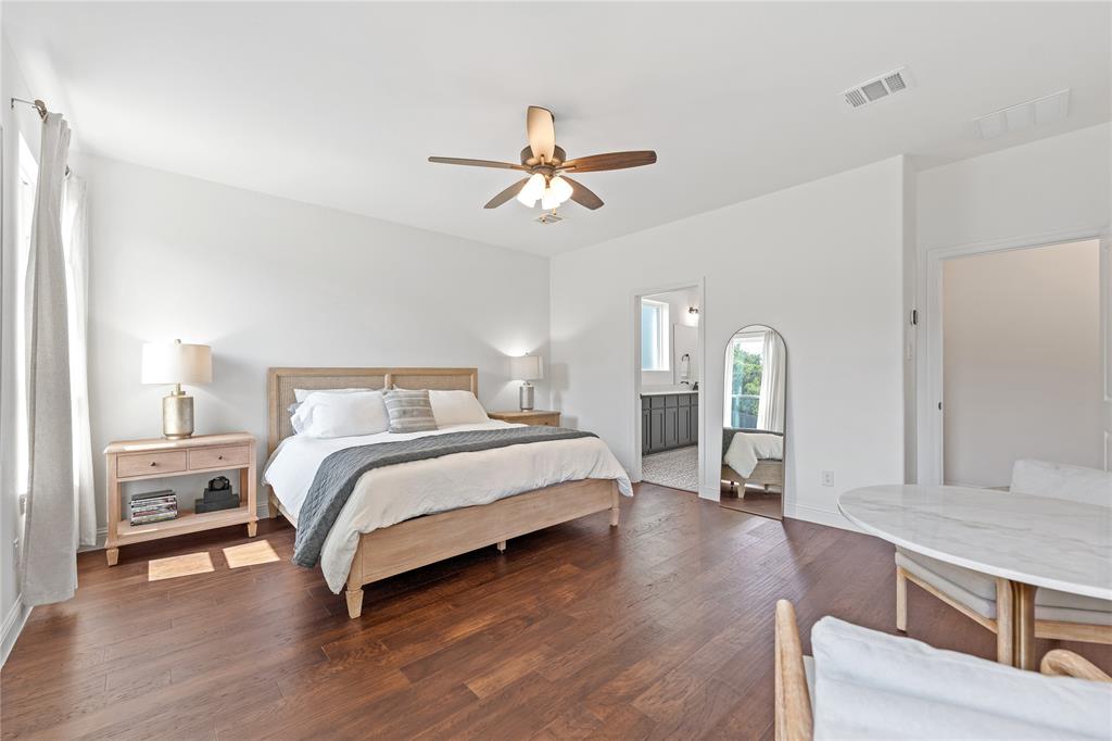 5244 Ranchero Trail Fort Worth, TX 76126 - Photo 14 of 31 Bedroom featuring wood finished floors and ceiling fan