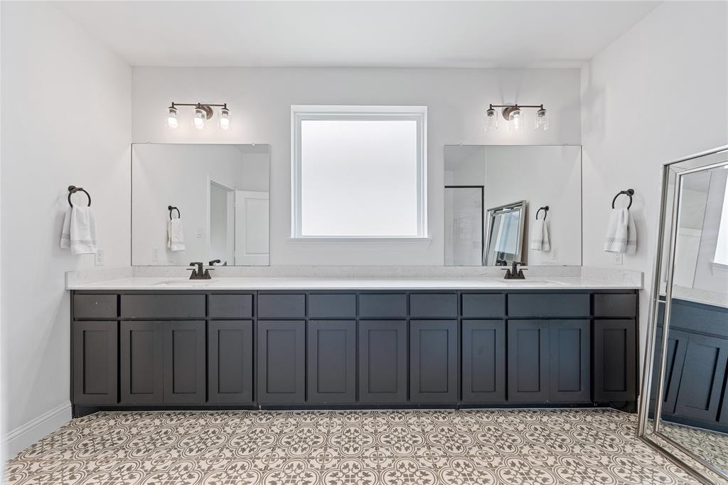 5244 Ranchero Trail Fort Worth, TX 76126 - Photo 17 of 31 Bathroom featuring double vanity and a shower