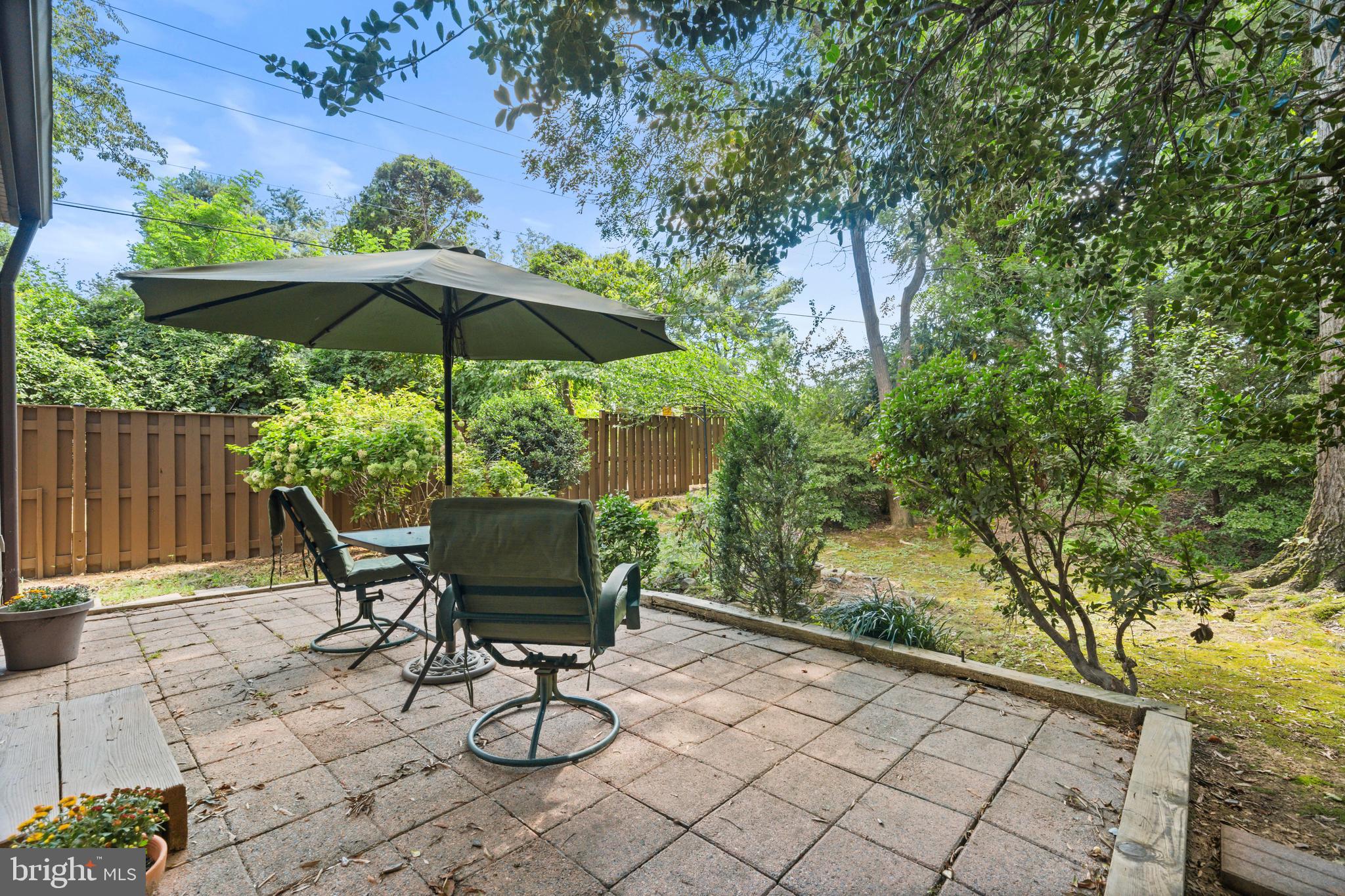 1413 Green Run Lane Reston, VA 20190 - Photo 33 of 50 a view of a table and chairs under an umbrella