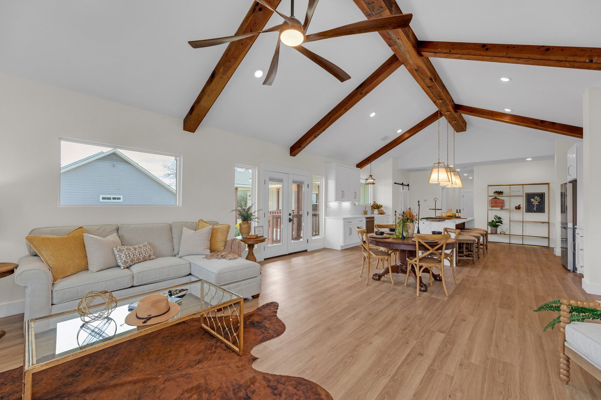 2102 South Church Street Georgetown, TX 78626 - Photo 9 of 40 Vaulted ceilings and reclaimed cedar from the original house beams.