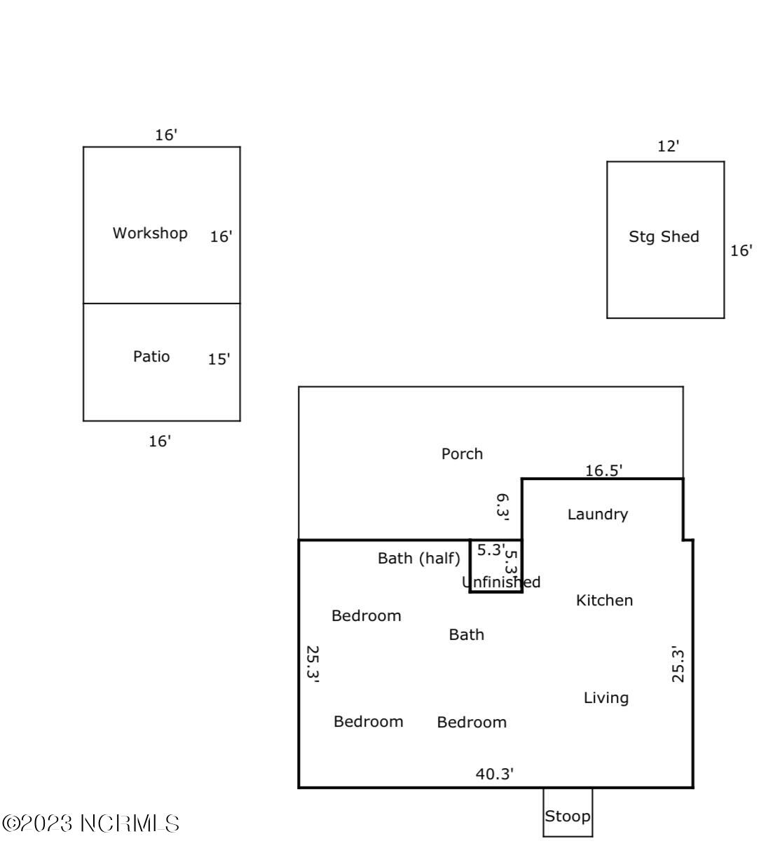 609 Dennis Road Jacksonville, NC 28546 - Photo 40 of 40 Floor Plan Sketch