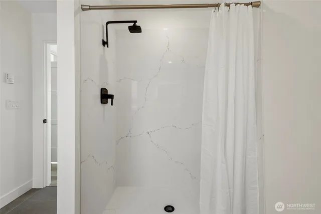 a bathroom with a shower