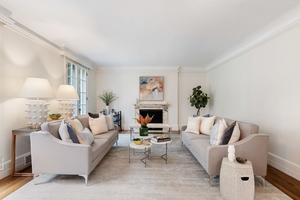 36 Audubon Road Wellesley, MA 02481 - Photo 11 of 40 a living room with furniture a fireplace and a potted plant