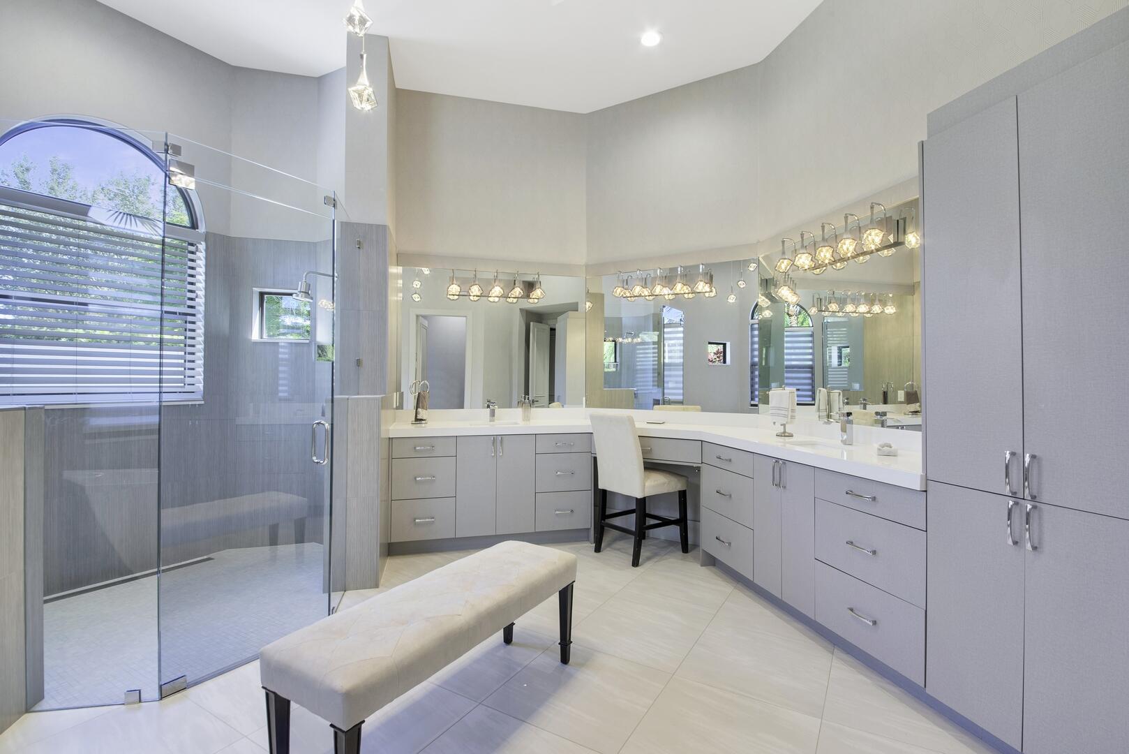 15271 Tall Oak Avenue Delray Beach, FL 33446 - Photo 45 of 60 a bathroom with a double vanity sink toilet and shower