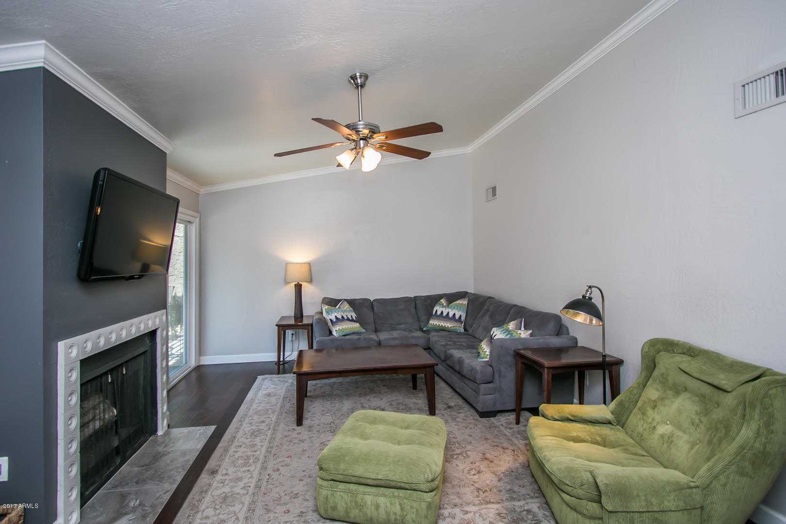 4347 East Osborn Road Phoenix, AZ 85018 - Photo 7 of 22 Living Room with Fireplace