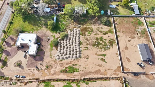 a view of a terrace with a bed