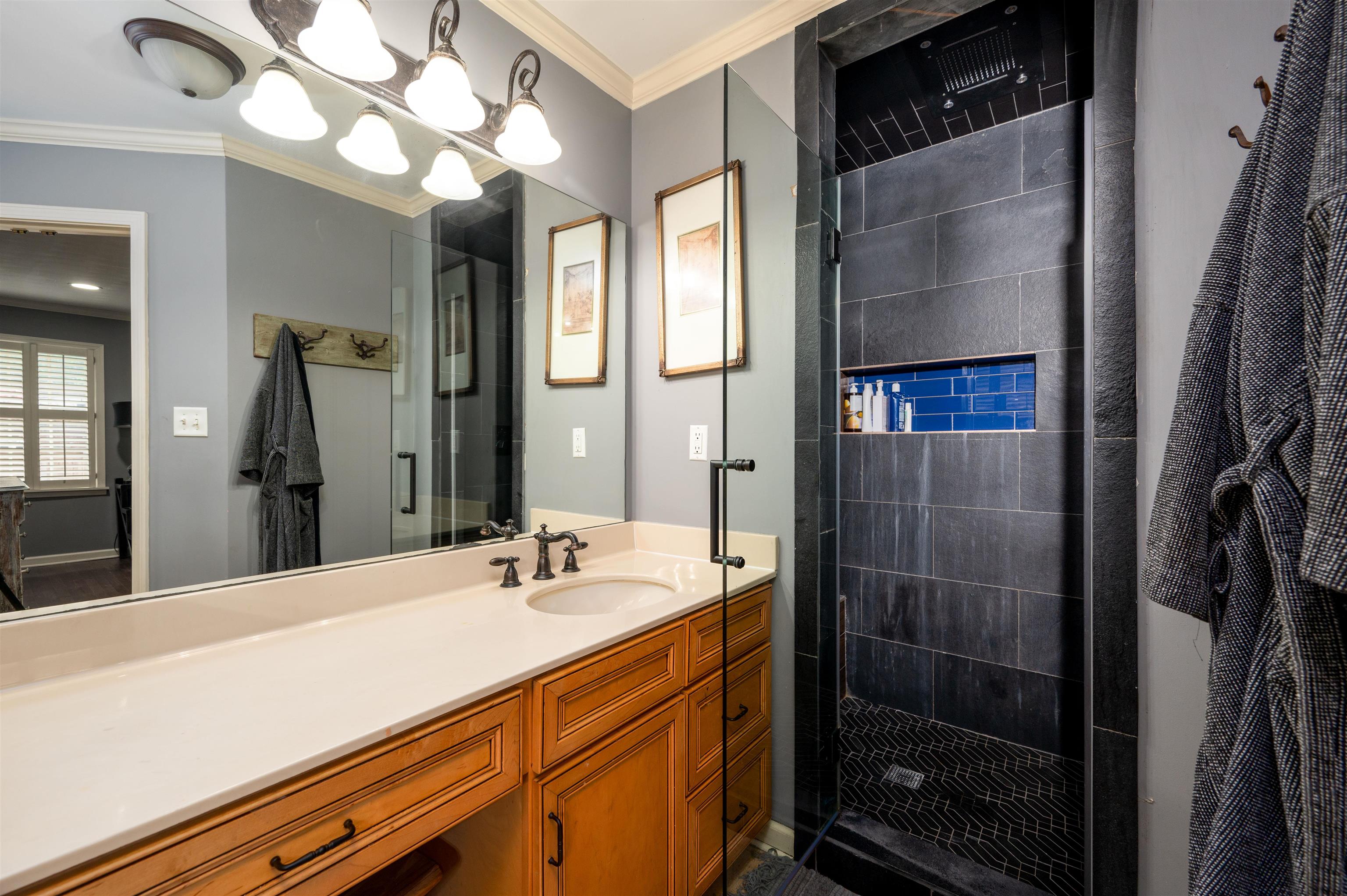 1187 Hayne Road Memphis, TN 38119 - Photo 21 of 25 a bathroom with a sink a mirror and a shower
