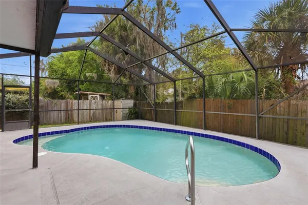 a swimming pool with yard