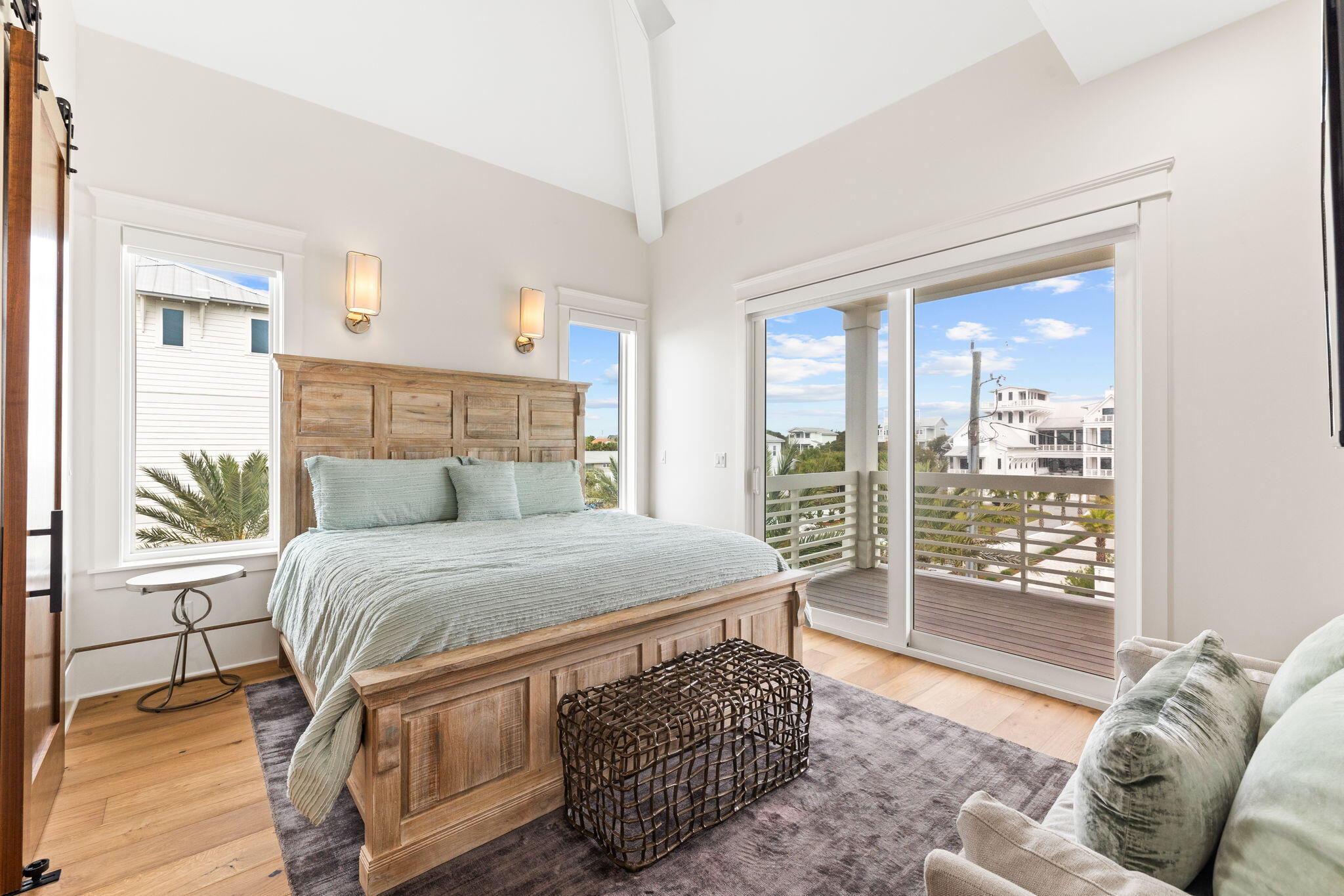 6 Palm Ct Lane Inlet Beach, FL 32461 - Photo 33 of 65 a bedroom with a bed and glass window