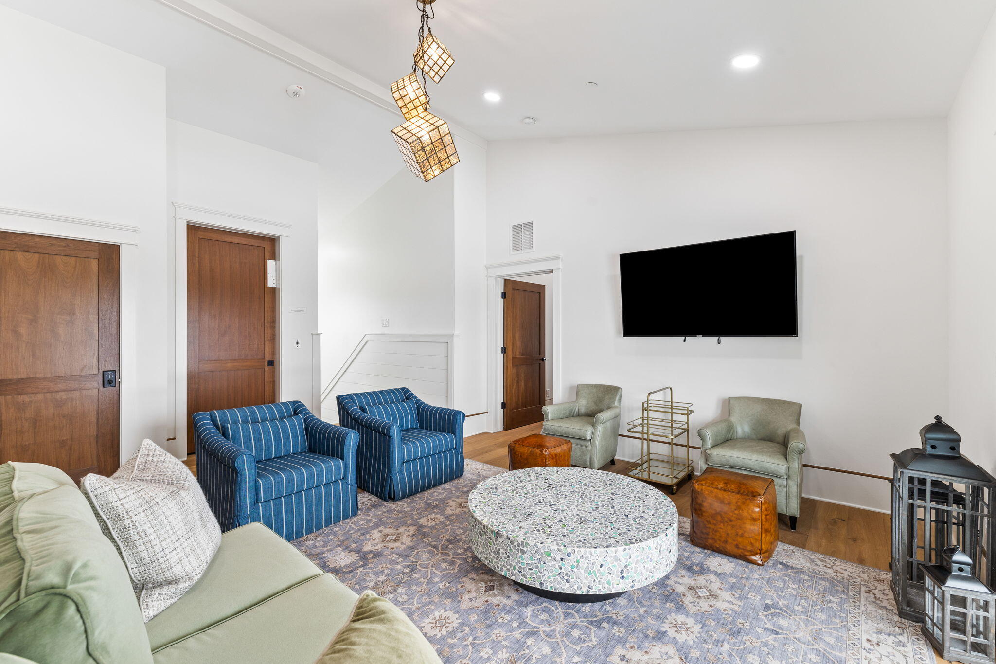 6 Palm Ct Lane Inlet Beach, FL 32461 - Photo 52 of 65 a living room with furniture and a flat screen tv